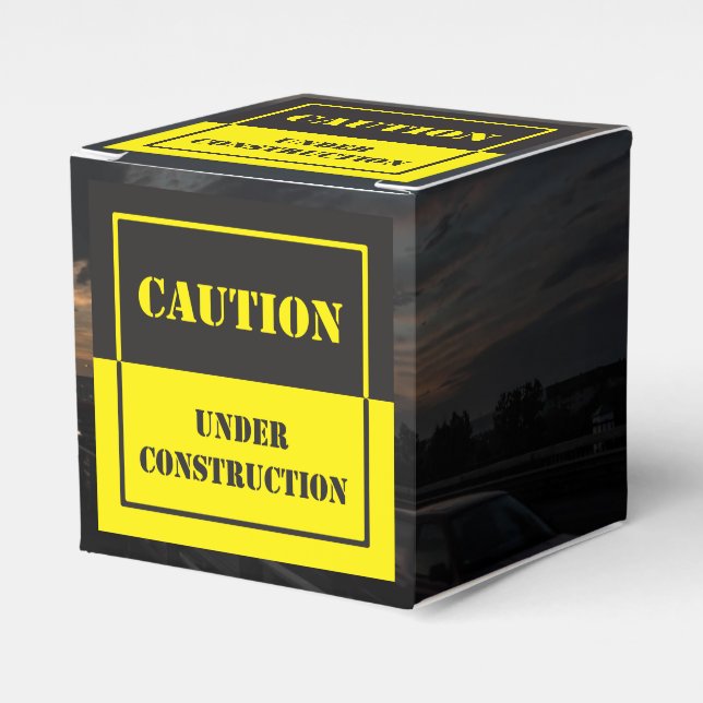caution under construction sign favor box (Front Side)