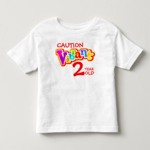 Caution vibrant 2 year old long sleeved top
