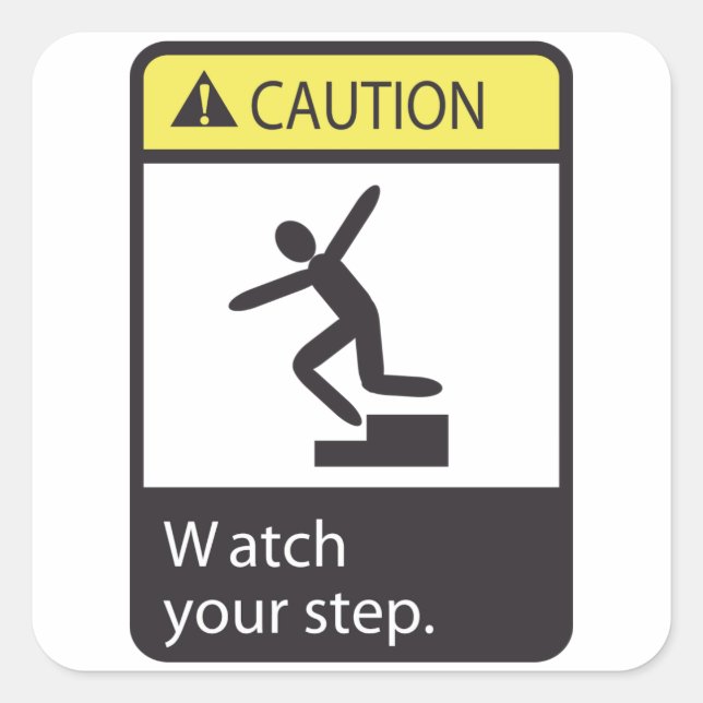 Caution Watch Your Step Stickers (Front)