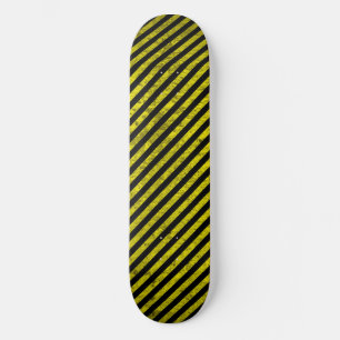 caution yellow black stripes under construction skateboard