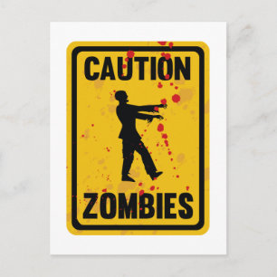 Caution Zombies Postcard