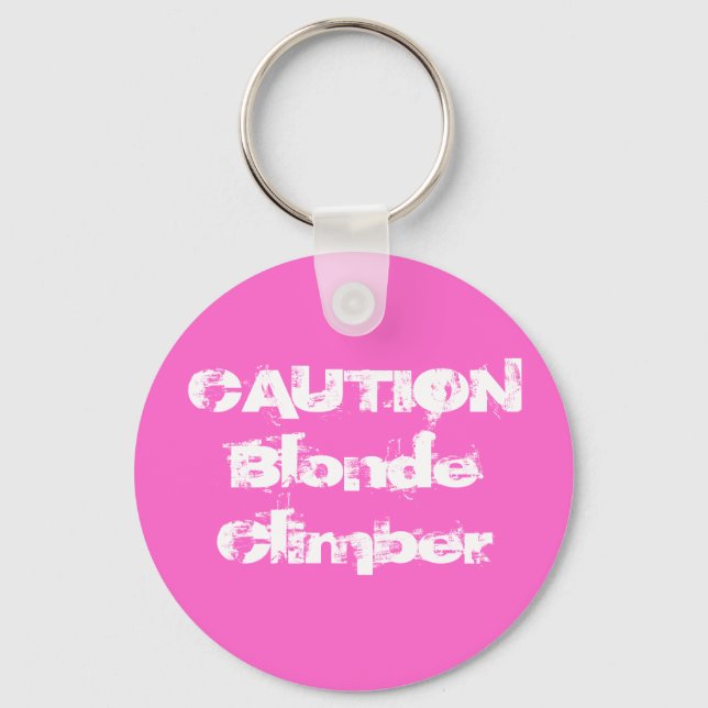 CAUTIONBlonde Climber Keychain (Front)