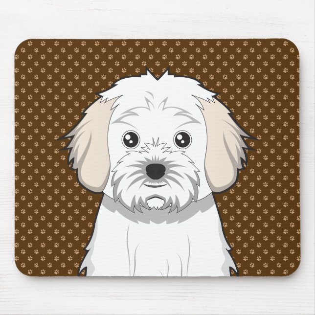 Cavachon Dog Cartoon Paws Mouse Pad (Front)