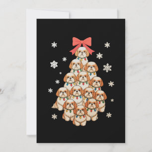 Cavachon Dog Christmas Tree Xmas Holiday Family Card