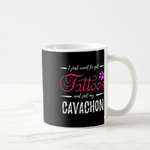 Cavachon Dog Lover Tattoo Funny Dog Mom Gift Idea Coffee Mug