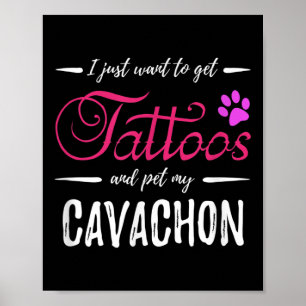 Cavachon Dog Lover Tattoo Funny Dog Mom Gift Idea  Poster