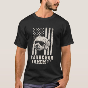 Cavachon Dog Mom American Flag Gifts for Women Mam T-Shirt