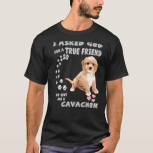 Cavachon Dog Print Bichon King Charles Mom Dad Cut T-Shirt