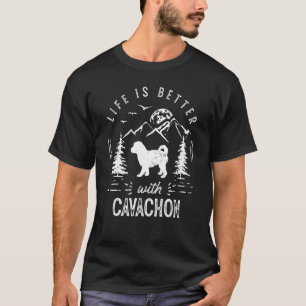 Cavachon Life Better Mom Dad Dog T-Shirt