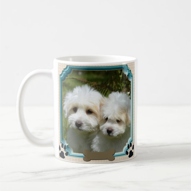 Cavachon Mug, Customized Dog Photo Coffee Mug (Left)