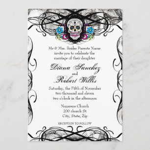 Cavaleras Muerte Skull and Flourishes Invite