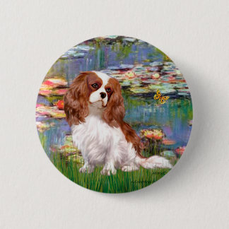 Cavalier 2 (bl) - Lilies 2 Inch Round Button