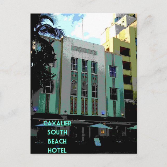 Cavalier Art Deco Miami Poster Postcard (Front)