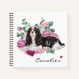 Cavalier art design note book | pink floral