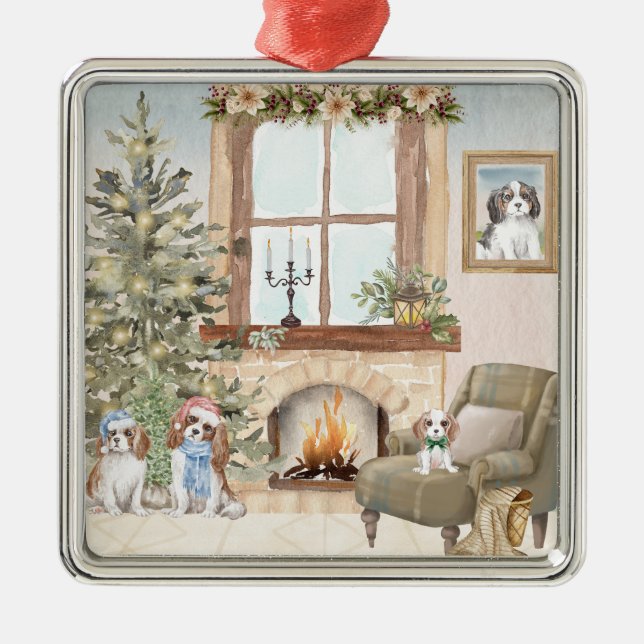 Cavalier Christmas  Metal Ornament (Front)