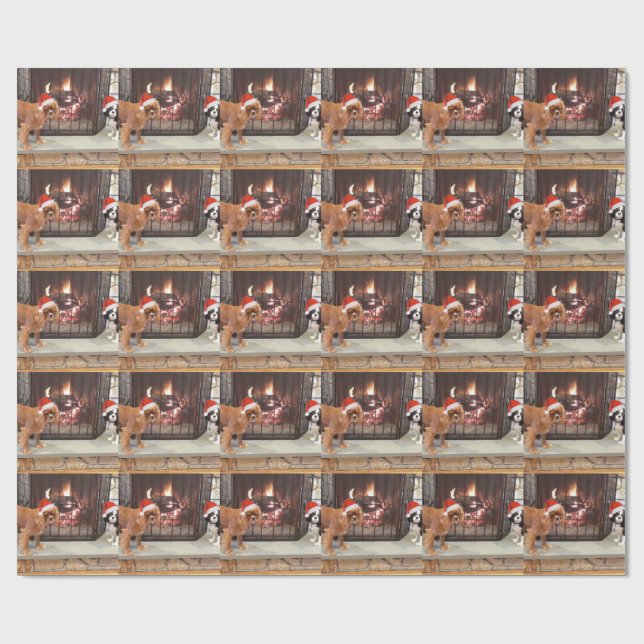 Cavalier Christmas Wrap Wrapping Paper (Flat)