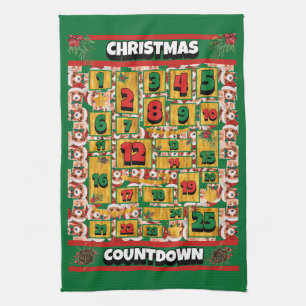 Cavalier Countdown Christmas Advent Calendar Dog Kitchen Towel