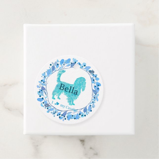 Cavalier Gift Tag – Personalized Pastel Blue Gift (In Situ)