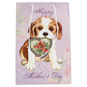 Cavalier Heart Mom Medium Gift Bag