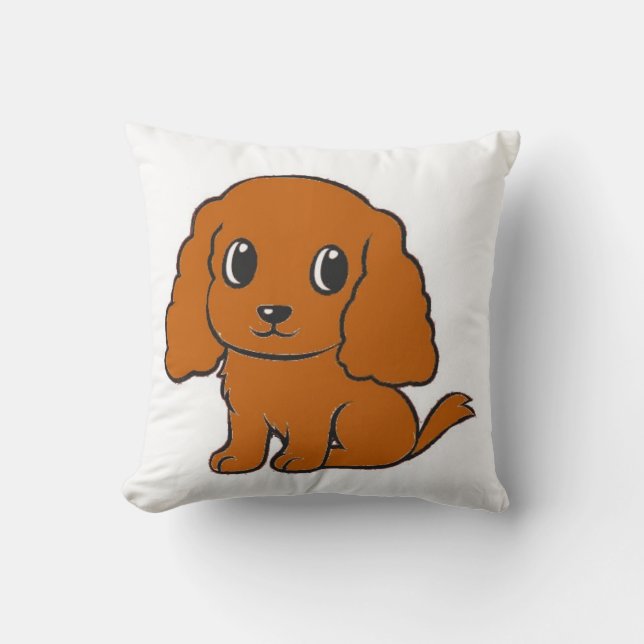 cavalier kcs ruby cartoon throw pillow (Front)