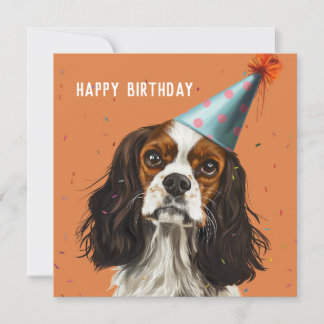 Cavalier King Charled Spaniel Birthday card
