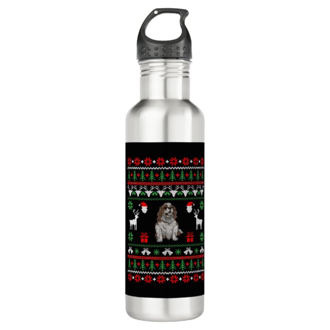 Cavalier King Charles Christmas 710 Ml Water Bottle (Front)