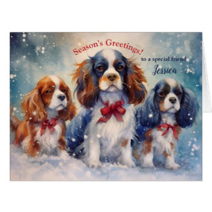 Cavalier King Charles Christmas Love Holiday Card