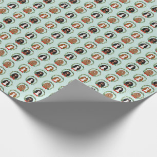 Cavalier King Charles christmas wreath Wrapping Paper