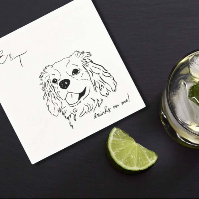 cavalier king Charles Cocktail wedding napkins  (Creator Uploaded)