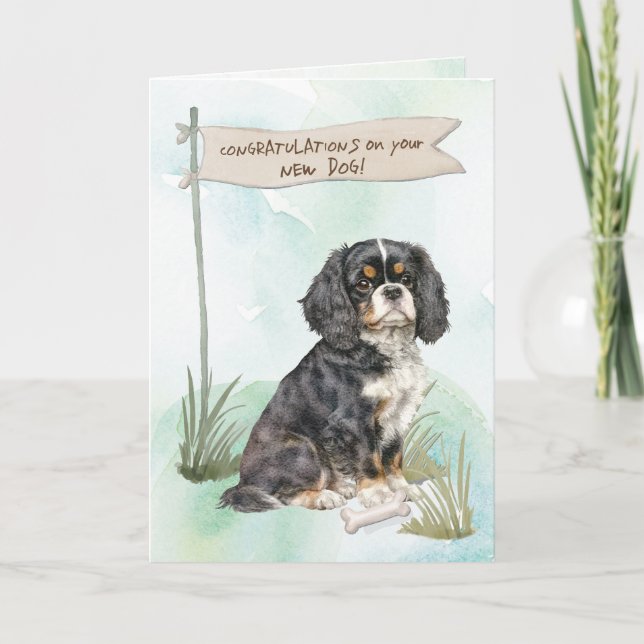 Cavalier King Charles Congratulations New Dog Card (Front)