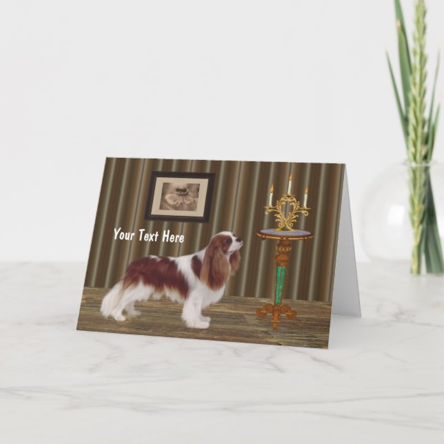Cavalier King Charles Dog Art Photo Card (Front)