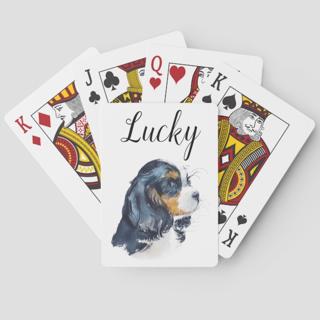 Cavalier King Charles Dog Playing Card Set Gift (Back)