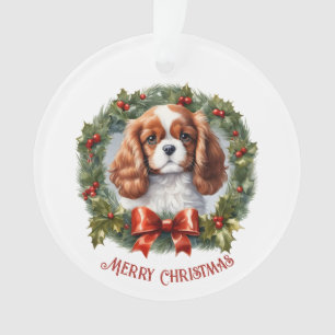 Cavalier King Charles Dog Puppy Name Christmas  Ornament