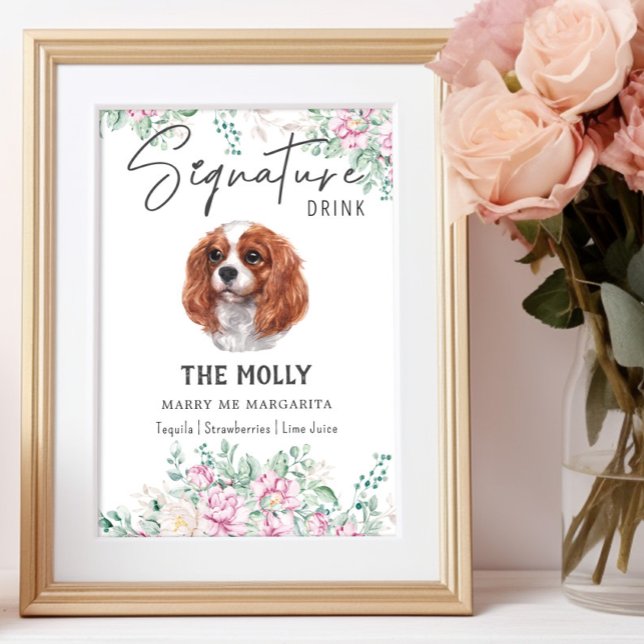 Cavalier King Charles Dog Signature Drink Sign (Creator Uploaded)