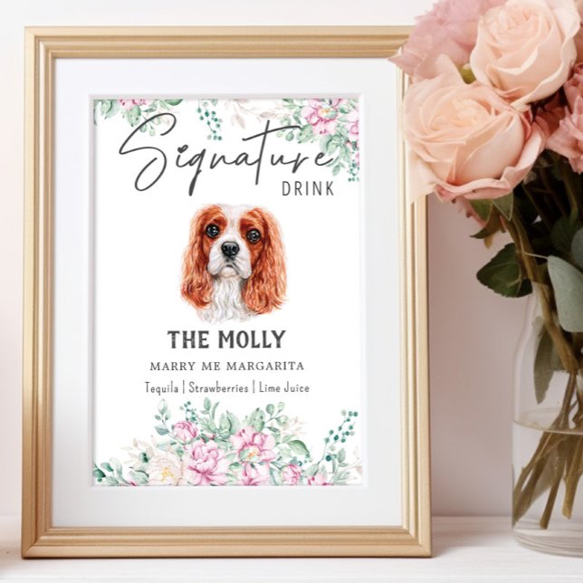 Cavalier King Charles Dog Signature Drink Sign (Creator Uploaded)