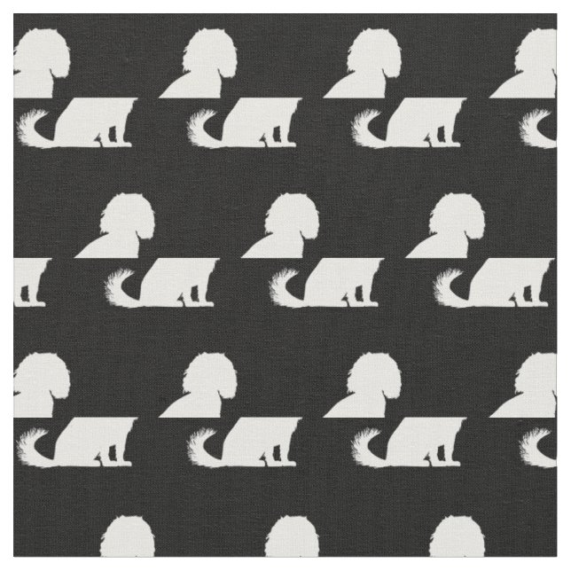 Cavalier King Charles Dog Silhouette Pet Fabric (Close Up)