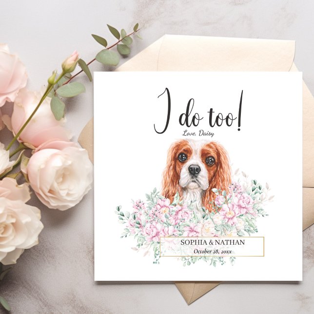 Cavalier King Charles Dog Wedding Cocktail Napkins (Creator Uploaded)