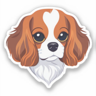 Cavalier king charles head illustrated