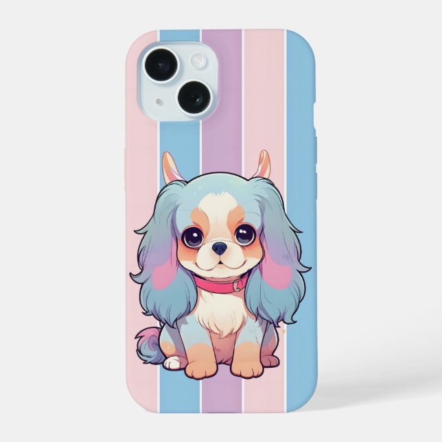 Cavalier King Charles Pastel Cute Devil iPhone 15 Case (Back)