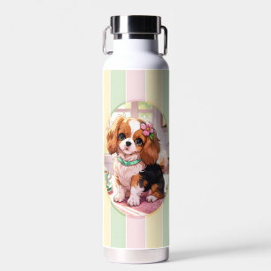 Cavalier King Charles Pastel Lines Cottagecore Water Bottle