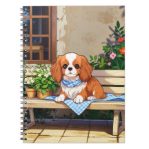 Cavalier King Charles Pastel with flowers