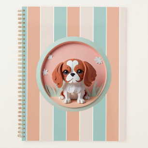 Cavalier King Charles Pink Pastel Paper Cutting  Planner