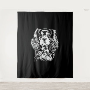 Cavalier King Charles Portrait Minimalist Apparel Tapestry