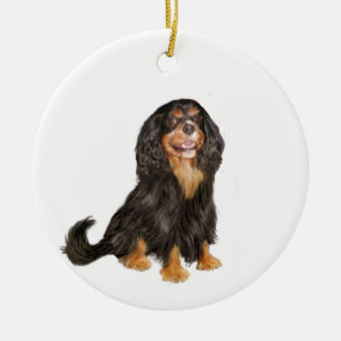Cavalier King Charles (R) - Black and tan.png Ceramic Ornament