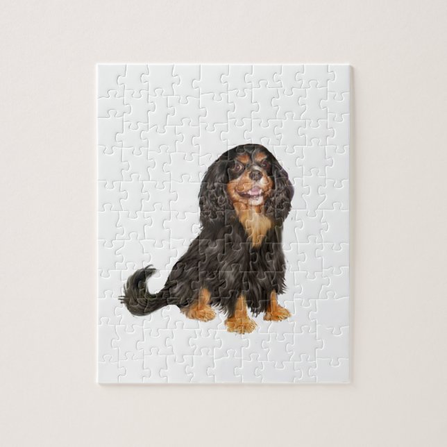 Cavalier King Charles (R) - Black and tan.png Jigsaw Puzzle (Vertical)