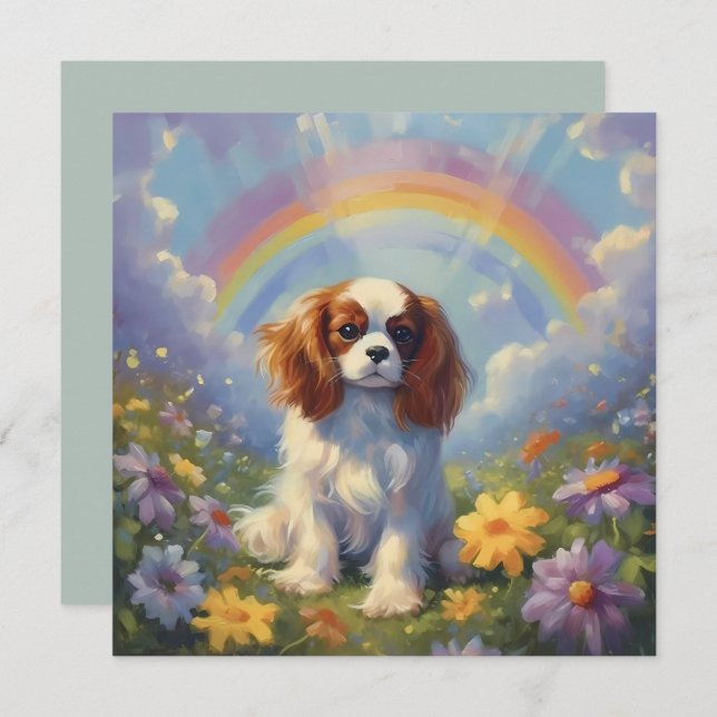 Cavalier King Charles Rainbow Custom Dog Name (Front/Back)