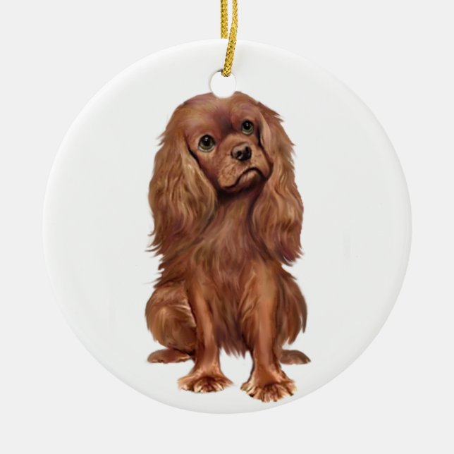 Cavalier King Charles - Ruby Ceramic Ornament (Front)