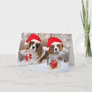Cavalier King Charles Snow Scene Holiday Card