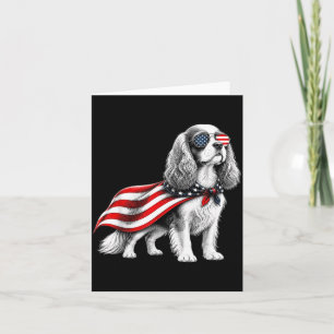 Cavalier King Charles Spaniel 4th Of July Card