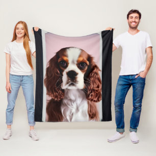 cavalier king charles spaniel AI7 Fleece Blanket